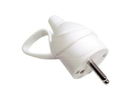 Zástrčka přímá s úchytem, IP20, bílá