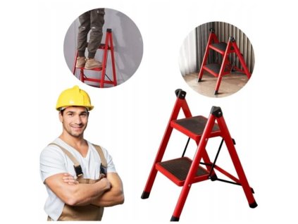 Schůdky skládací ocelové, 2 schůdky, 62x45cm