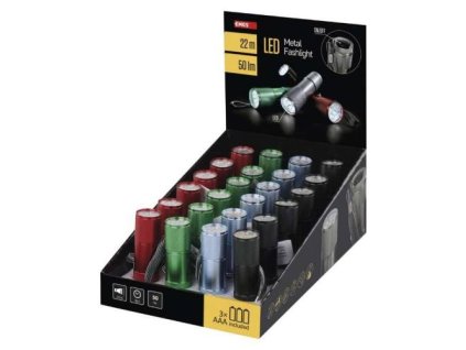 Svítilna 9 LED kovová, na 3 x AAA