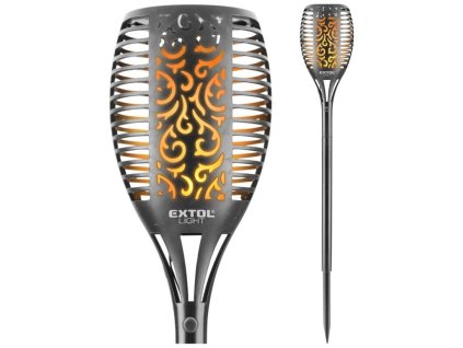 Pochodeň LED s plamenem, 79cm, solární nabíjení, 35 lm EXTOL LIGHT