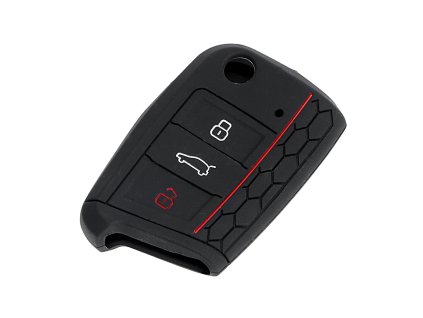 Silikonový obal na klíč VW, Škoda, Seat - Černá | 3 tlačítkový