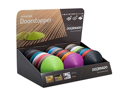 Zarážka dveří na podlahu,Ø118x25mm plastová, mix barev, Sellbox 24ks DOORSTOPPER