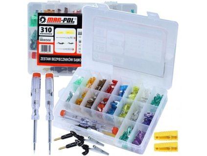 Pojistky automobilové se zkoušečkou, sada 310ks MAR-POL