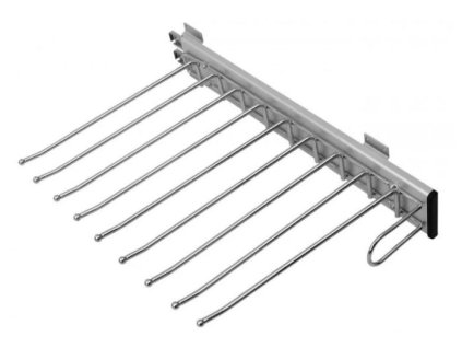 Výsuvný věšák na kalhoty 9 míst, chromovaný pravostranný