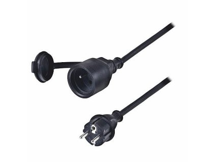 Prodlužovací přívod venkovní IP44 černý, 1z, 10m