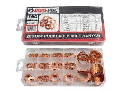 Měděná podložka, sada 160ks MAR-POL