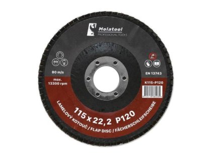 Kotouč lamelový brusný Molatool Korund, Ø 115 mm, P120