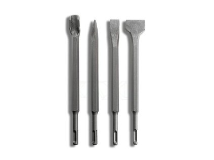 Sekáče SDS PLUS, sada 4ks, 250mm, plochý 20mm, plochý 40mm, špičatý, drážkovací, MAR-POL