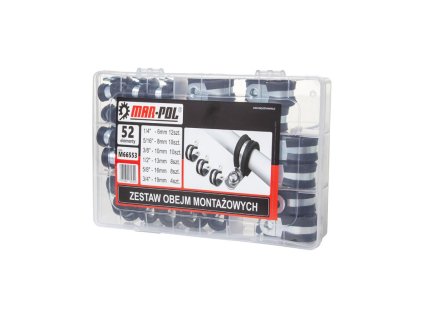 Montážní objímky na kabely, trubky, hadice, sada 52 ks - MAR-POL