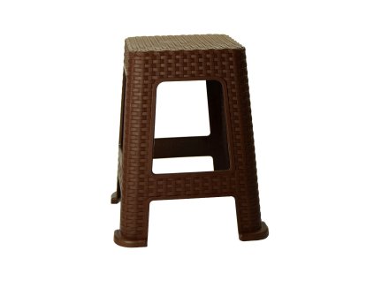 Stolička taburet  RATAN 100kg v.45cm hnědá
