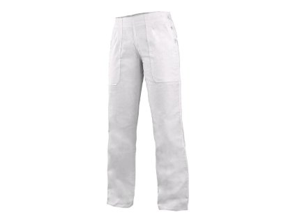 Dámské kalhoty DARJA s pasem do gumy, bílé, vel. 60