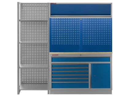 Dílenská sestava PROFI BLUE s úzkým regálem - MTGC1371RBAL1