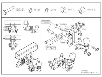 Adaptér z pevného (I) /bajonetového (C) systému na přírubový čep