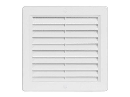 Větrací mřížka s rámečkem a síťovinou 200x200 bílá
