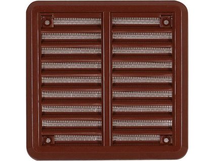 Větrací mřížka se síťovinou - krytka 150x150 hnědá