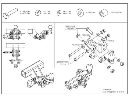 Adaptér z pevného (I) /bajonetového (C) systému na přírubový čep