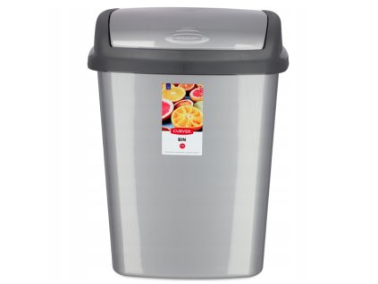 Koš odpadkový výklopný 25L  DOMINIC šedá/stříbrná