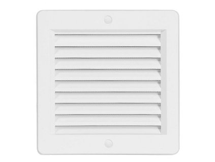 Větrací mřížka s rámečkem a síťovinou 150x150 bílá