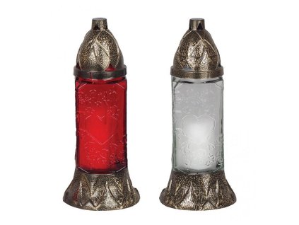 Kahan Grave červené/bílé sklo, 25cm, 80g, 28h