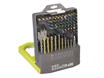 Sada vrtáků a šroubovacích bitů Ryobi RAK86MIXC, 86ks