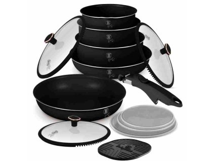 BERLINGERHAUS Sada nádobí s titanovým povrchem 13 ks Black Rose Collection BH-8419