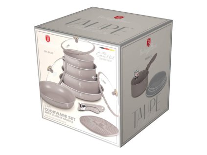 BERLINGERHAUS Sada nádobí s titanovým povrchem 13 kusů Taupe Nordic Collection BH-8422