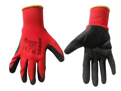 Pracovní rukavice velikost 8", červeno-černé GEKO