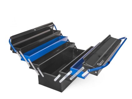 Kovová přepravka na nářadí, 7 přihrádek GEKO