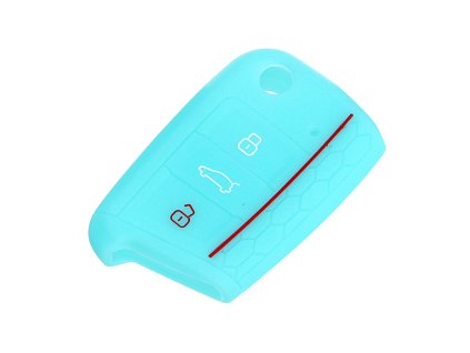 Silikonový obal na klíč VW, Škoda, Seat - Modrá | 3 tlačítkový