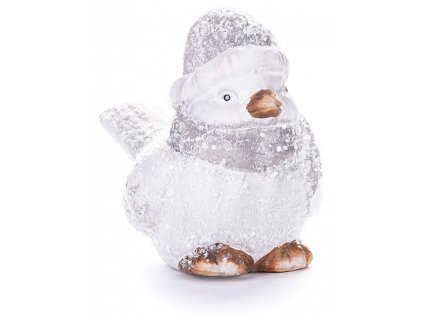 Dekorace Xecco 162086, Ptáček sýkorka s čepičkou, terakota, 8,5cm
