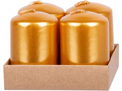Svíčka MagicHome zlatá, 4x6cm, 4ks