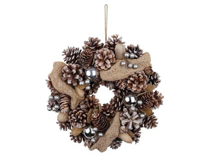 Věnec MagicHome přírodní, krémový, závěsný, 30x8cm