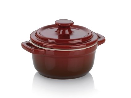 KELA Zapékací miska pekáček s poklicí MALIN 10 x 8 cm červená KL-11865