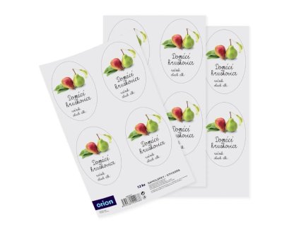 Samolepky na láhve DOMÁCÍ HRUŠKOVICE 12ks