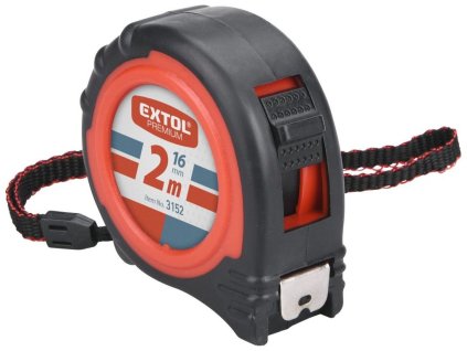 Metr svinovací, 2 m, šířka pásku 16 mm, gumový obal, EXTOL PREMIUM