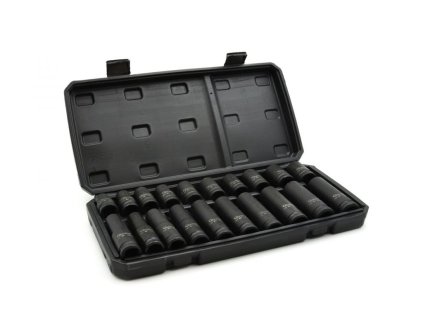 Nástrčné hlavice rázové 10-19mm, 1/2", 38/78mm, sada 20ks, CrMo, 6-hran v kufru GEKO