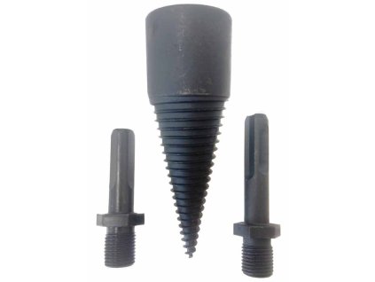 Štípací trn - kužel na dřevo 32x95 mm s adaptéry na vrtačku SDS+ a 1/2"