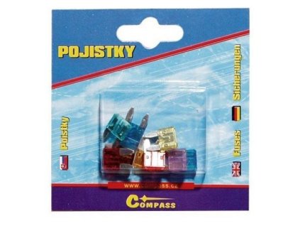Autopojistky ploché nožové, 10 ks - COMPASS 07522