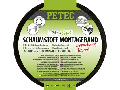 Montážní lepicí páska oboustranná, černá, 10m - Petec