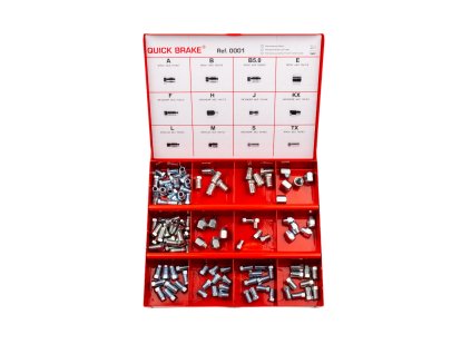 Brzdová šroubení - holendry na brzdové vedení, různé rozměry, 110 ks