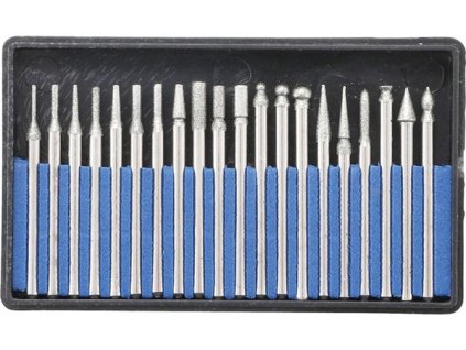 Brusná a frézovací tělíska, diamantová, dřík 3 mm, sada 20 ks - BGS 1607