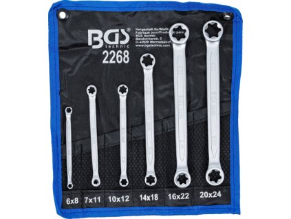 Klíče očkové pro E-profil, vel. E6-E24, sada 6 ks - BGS 2268