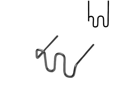 Sponky na svařování plastů RS28, sada 100 ks, tvar W, průměr drátu 0,8 mm - Genborx