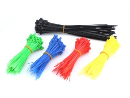 Stahovací pásky barevné, různé délky, 600 ks v dóze - ASTA