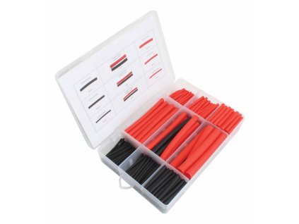 Bužírky - smršťovací hadičky s lepidlem, 9.5x89-1.6x45 mm, barevné, sada 270 ks - ASTA