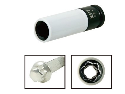 Nástrčná hlavice pro rázové utahováky, MS17 s krytkou na ALU Mercedes - JONNESWAY AG010204