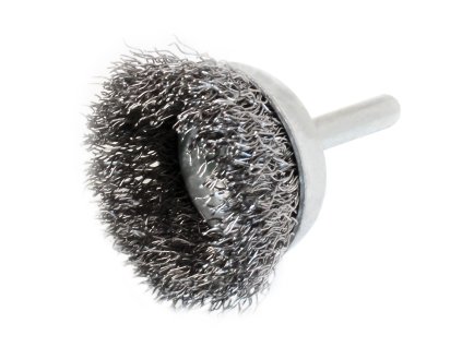 Kartáč hrnkový, vlnitý, ocelový, 75x20 mm, stopka – SATRA