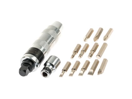 Úderový-rázový šroubovák na povolení šroubů, 1/2" s adaptérem 5/16" na bity, 13ks - SATRA