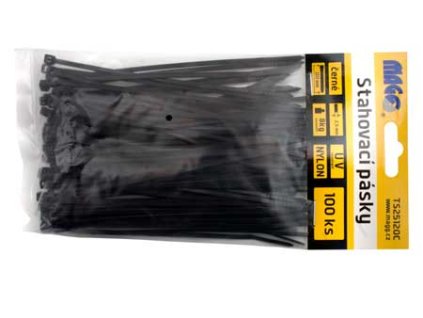 Stahovací pásky 2,5x120mm černé /100ks