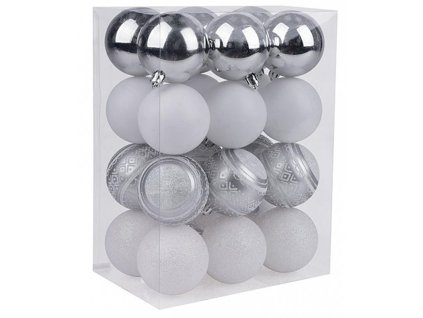 Baňky MagicHome, 24ks, bílo-stříbrné